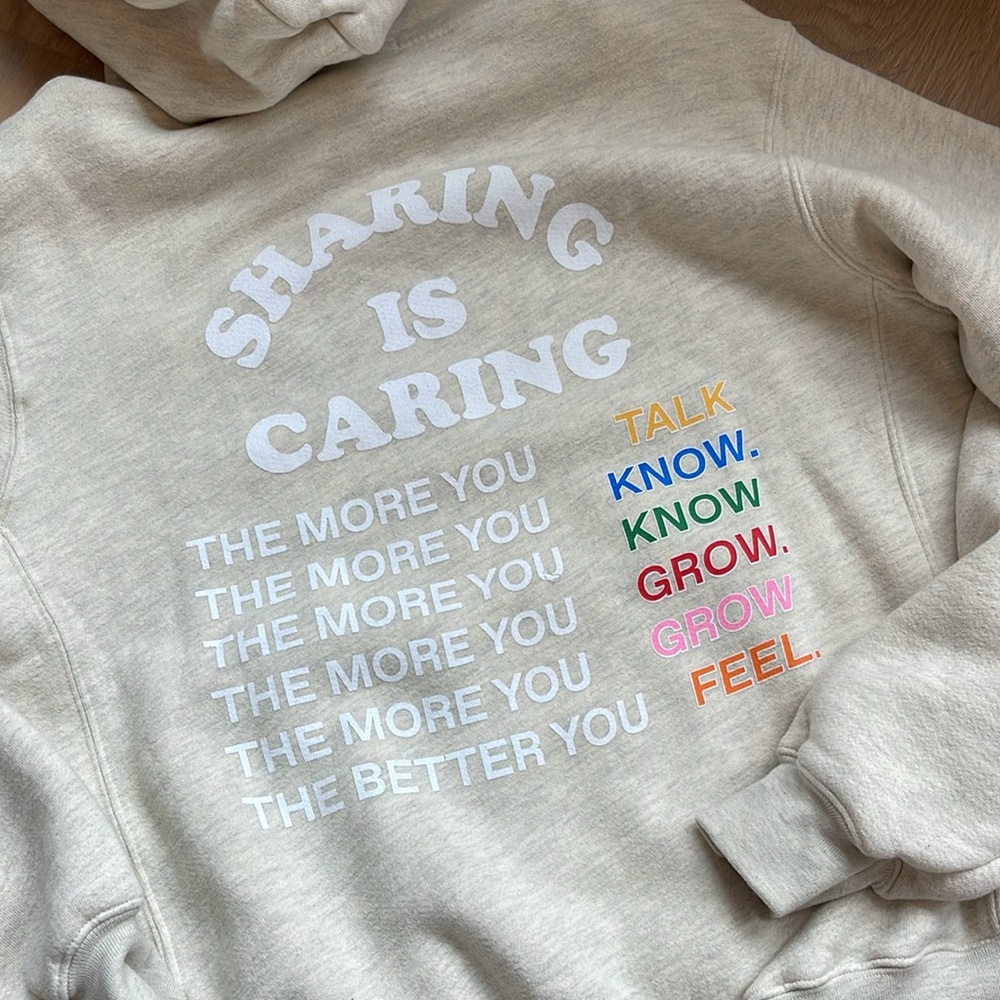 Madhappy local optimist hotline sharing is caring size small like new crew sweat